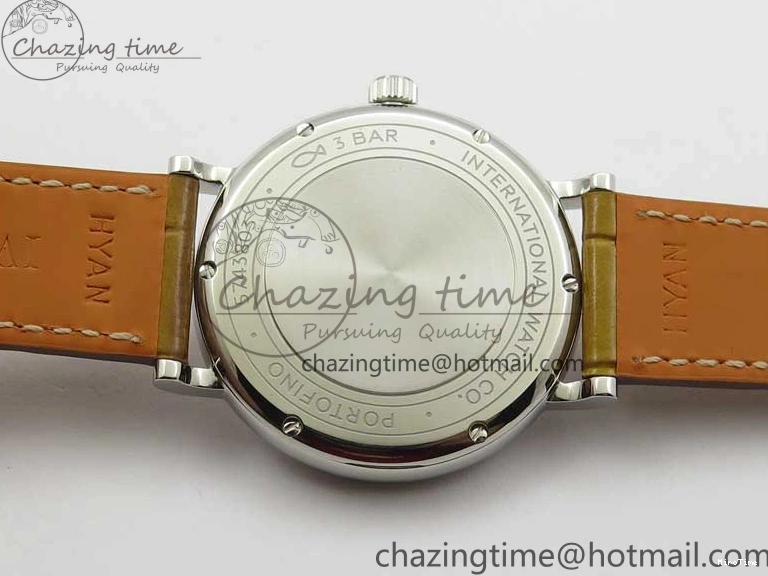 MIROTIME 0127 Durable Portofino 37mm SS V7F 1:1 Best Edition White Dial on Light Brown Leather Strap A 7092
